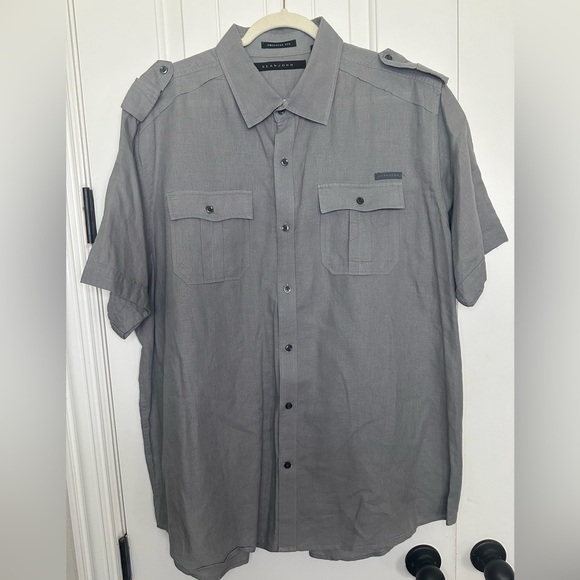 Sean John Gray Casual Button Down Shirt - Picture 1 of 5